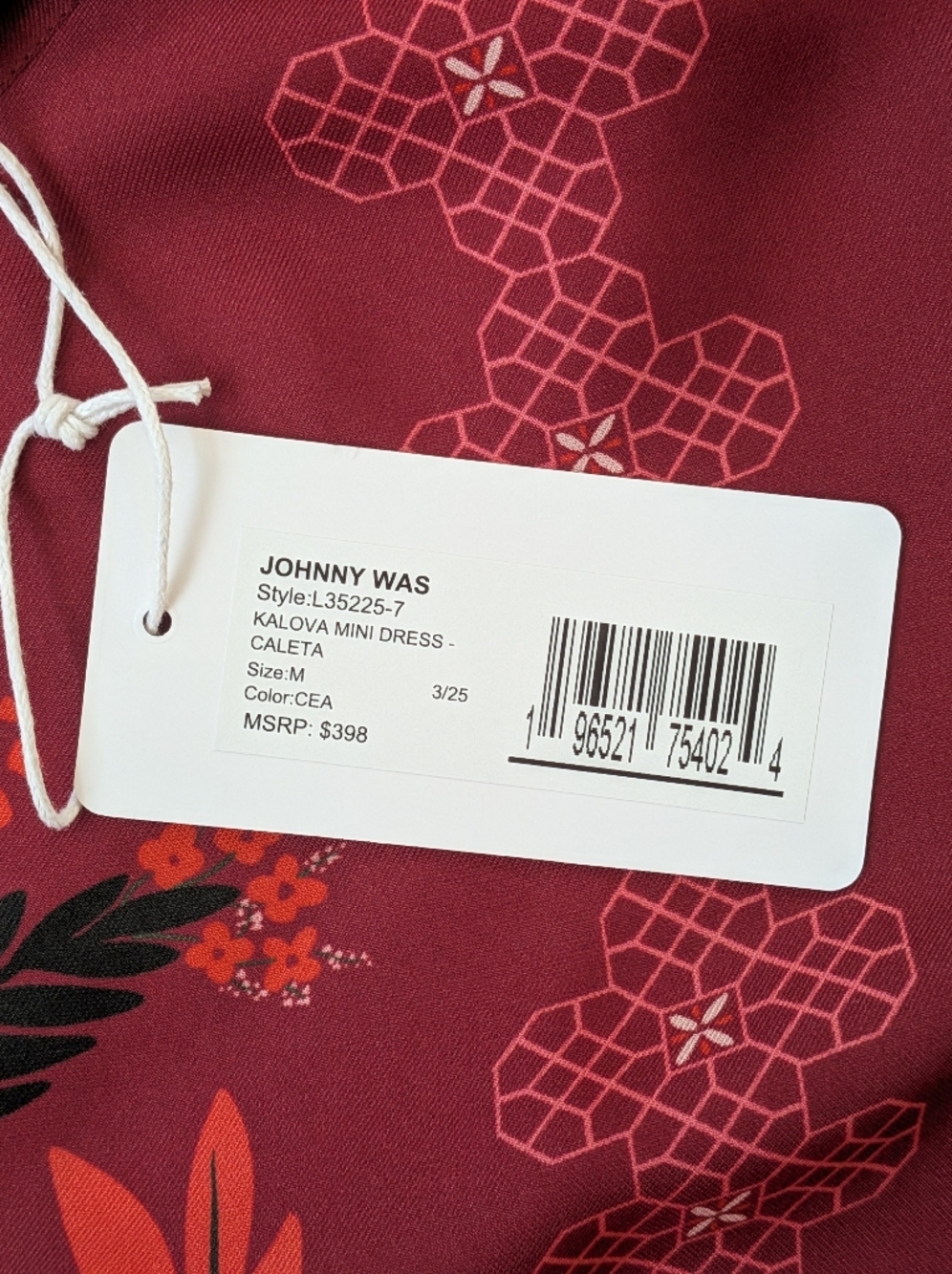 Johnny Was Dress Women's Medium Kalova Mini Caleta Cea Silk Blend NWT - Picture 5 of 13